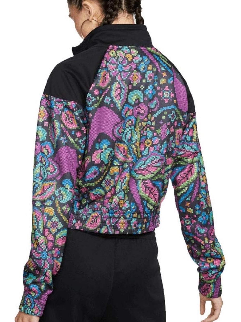 Nike Women's Neon Foral Patterned Zip-Front Track Jacket - Picture 2 of 16